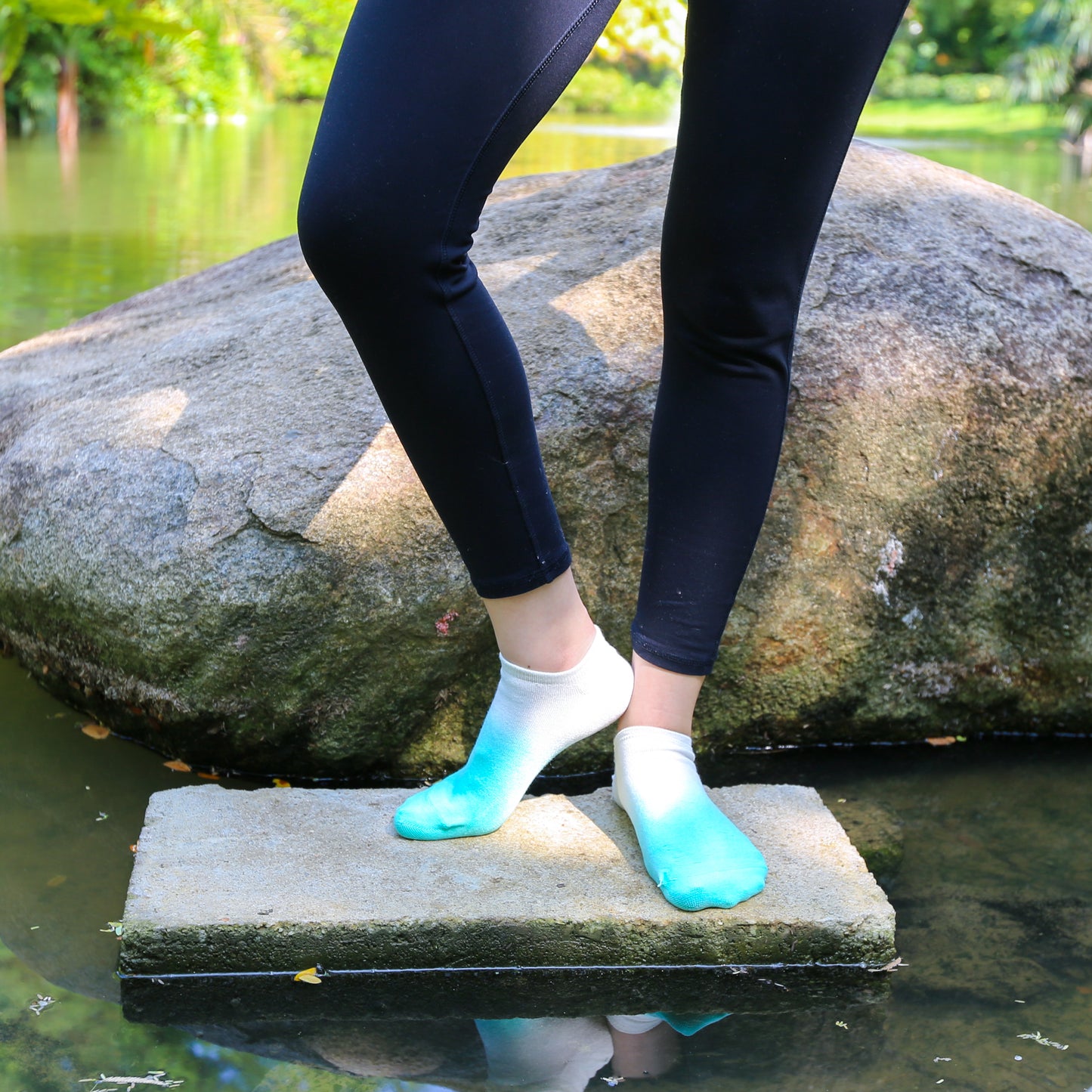 Mercy Bamboo Organic Cotton Blend Dip Dye Trainer Socks