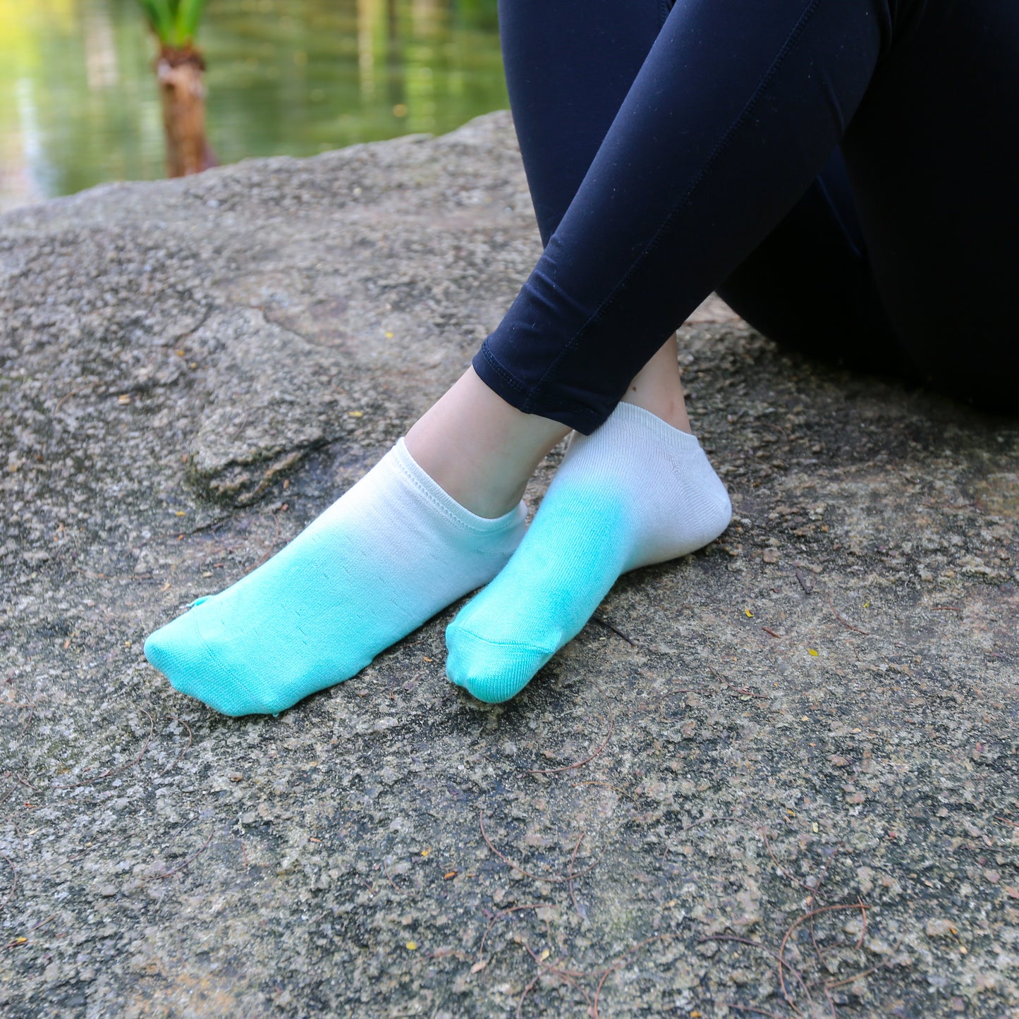 Mercy Bamboo Organic Cotton Blend Dip Dye Trainer Socks