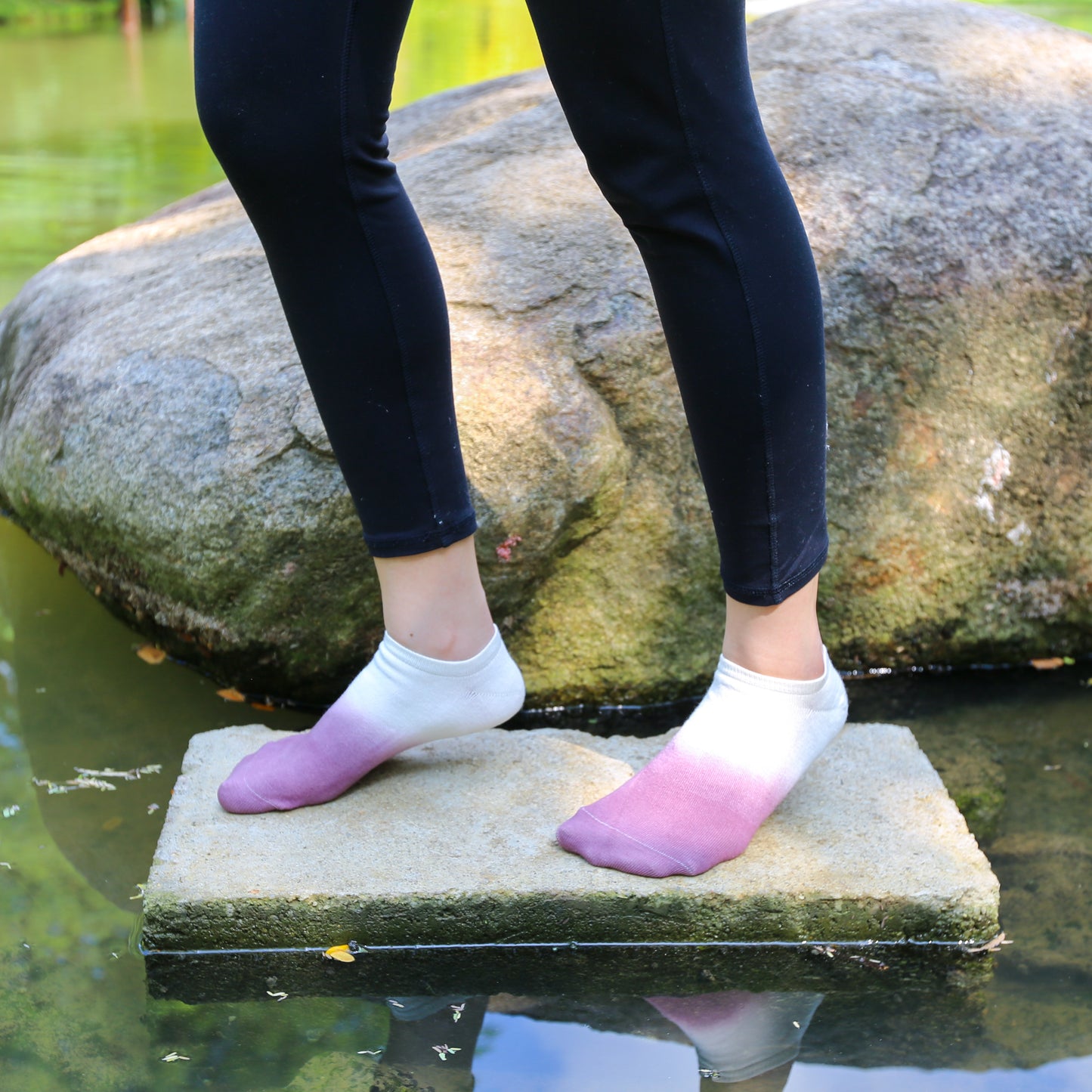Mercy Bamboo Organic Cotton Blend Dip Dye Trainer Socks