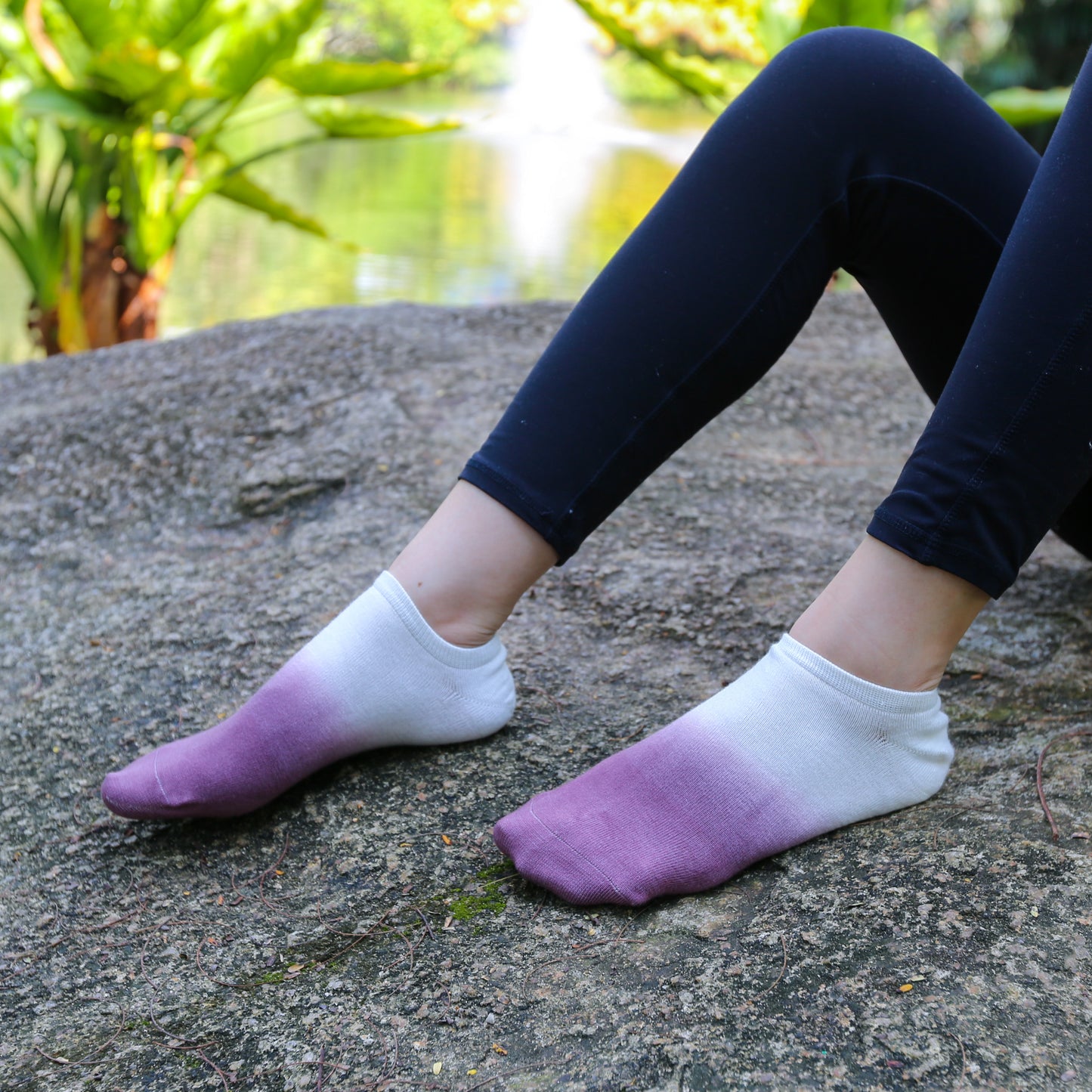 Mercy Bamboo Organic Cotton Blend Dip Dye Trainer Socks