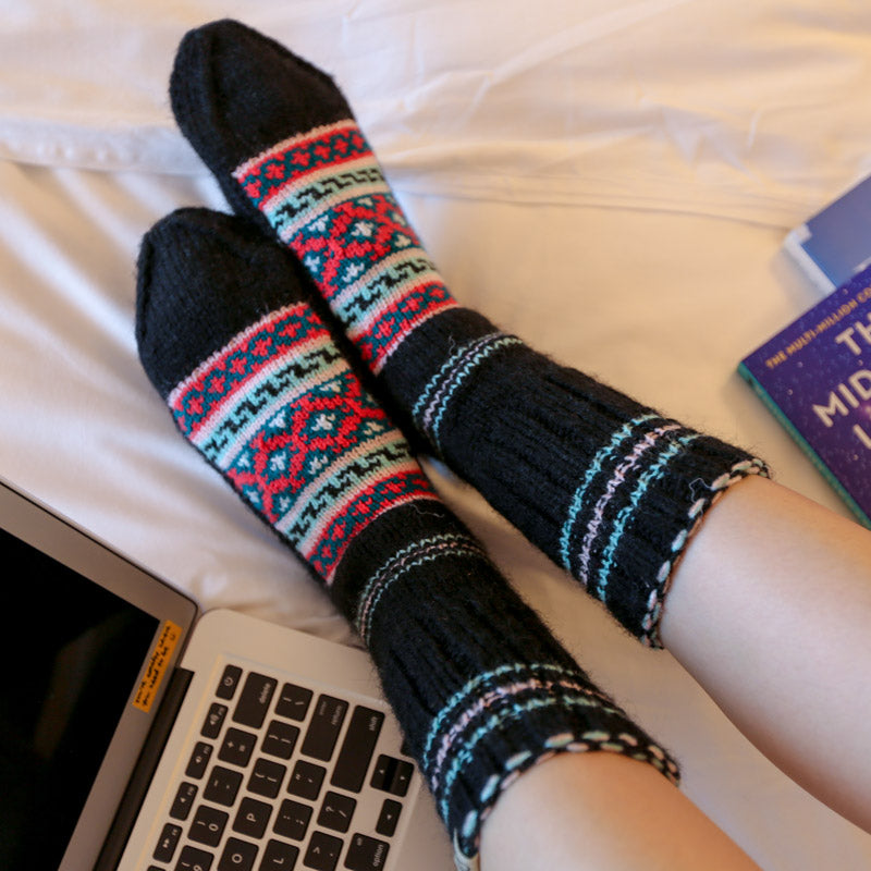Shop online for handcrafted high quality mens socks, winter socks for women and wool socks for men.