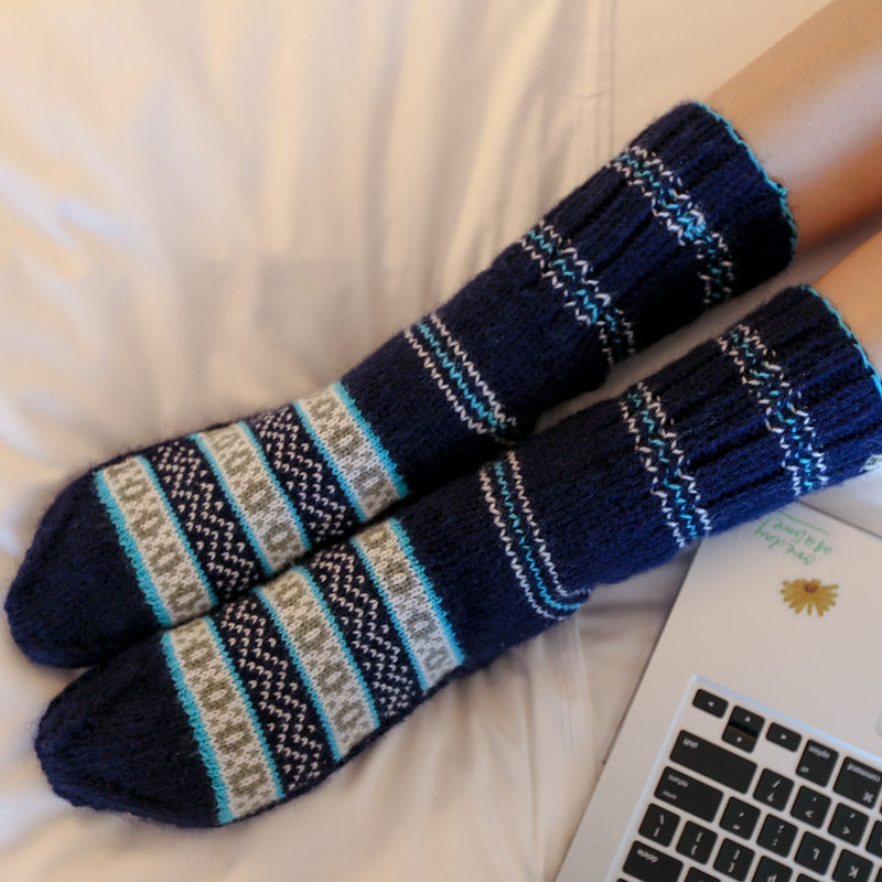 Shop online for handcrafted high quality mens socks, winter socks for women and wool socks for men.