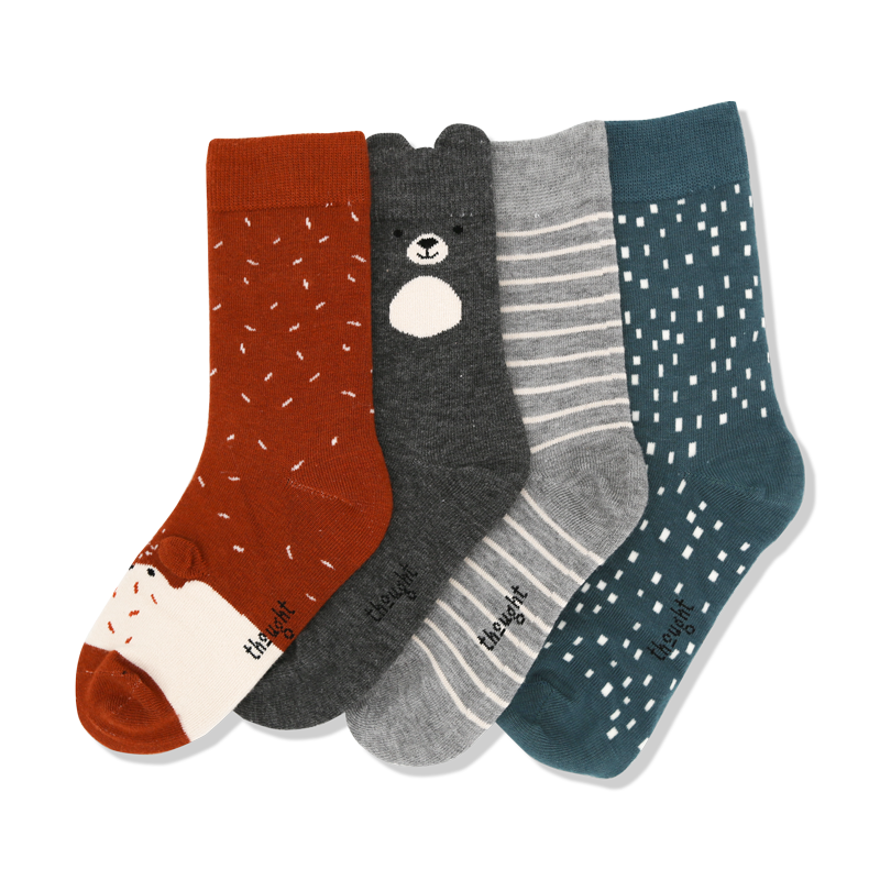 Orpha Animal Bamboo Organic Cotton Kids\' Socks Gift Box (4 Pairs) – Our  Sock Stories