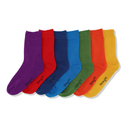 Solid Organic Cotton Toddler Crew Socks 6 Pack